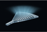 Rendering of a patterned structure emitting a blue optical response